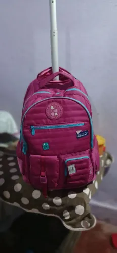 Mochila de carrinho rosa luluca