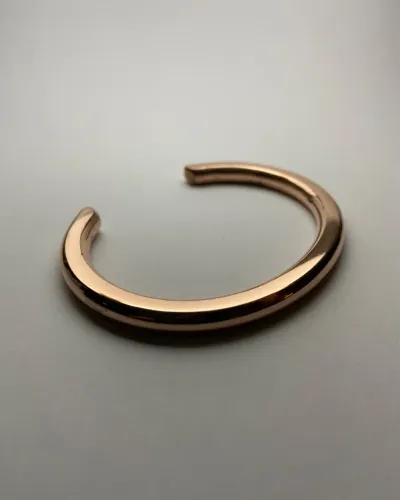 Pulseira de cobre puro maciço Lateral Reta