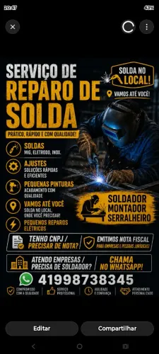 Soldador/ serralheiro 