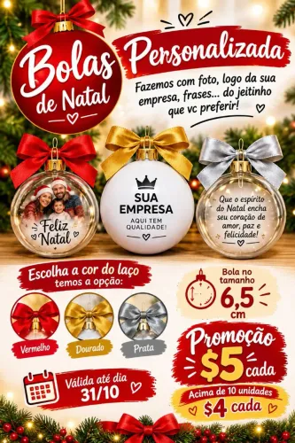 Bolinha de Natal personalizada 