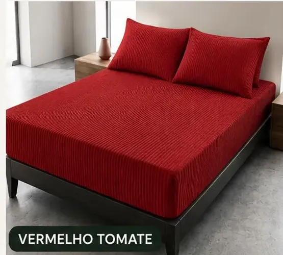 Capas para colchão em elástico em veludo cotelê acompanha capa para travesseiro