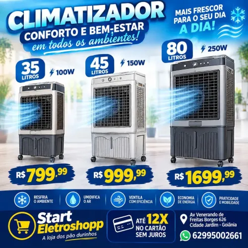 Climatizadores JGM 35L 45L 80L PARCELAMOS em até 12x sem juros