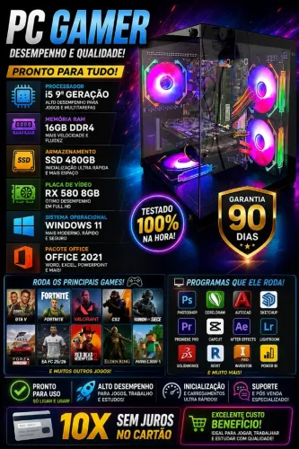 pc gamer i5 9°geração 10x sem juros