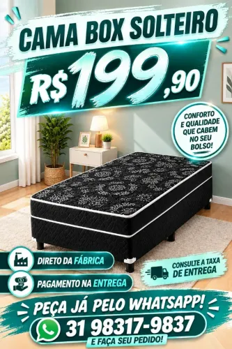 CAMA BOX DE SOLTEIRO