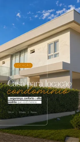 Casa de altíssimo padrão para locação em condomínio fechado | Primeiro Andar | 5 Suítes