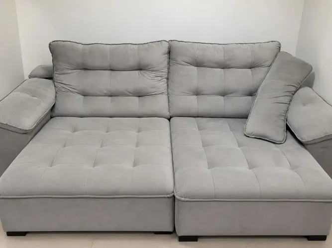 Sofá Retrátil e Reclinável 2,80 m - Cinza