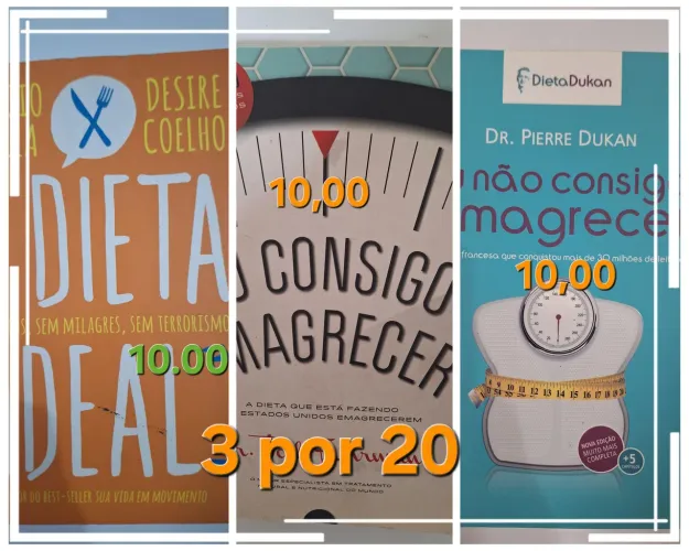 Kit 3 livros ( A dieta ideal+ Eu consigo emagrecer+Eu não consigo emagrecer 