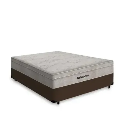 Cama Box Casal + Colchão De Molas Ensacadas - Ortobom - AirTech SpringPocket