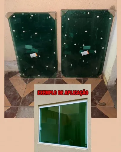 2 Vidros Temperados Verdes 8mm para Janela De Correr - Dimensões na descrição!!!