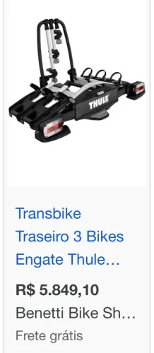  Transbike Traseiro 3 Bikes Engate Thule