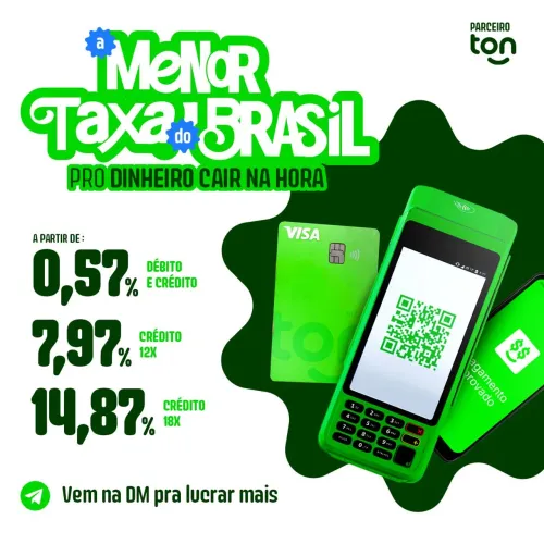 Maquininha Ton a partir de R$ 16,80 | Receba no Cartão e Pix