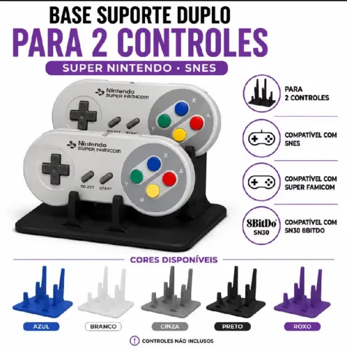 Suporte Duplo para 2 Controles Super Nintendo SNES Super Famicom SN30 8BitDo 3D