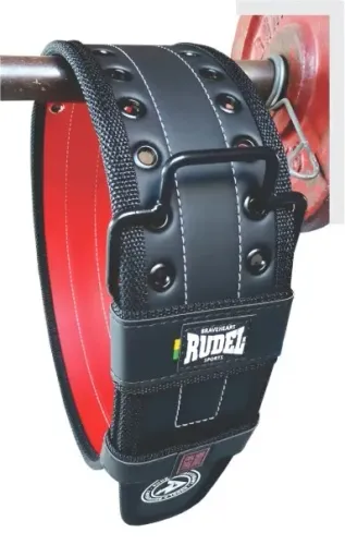 cinturão musculação academia rudel sports braveheart preto couro - tamanho m