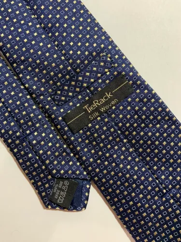Gravata Tie Rack Silk Woven azul 100% seda