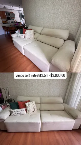 Sofá retrátil com dois módulos 250 cm