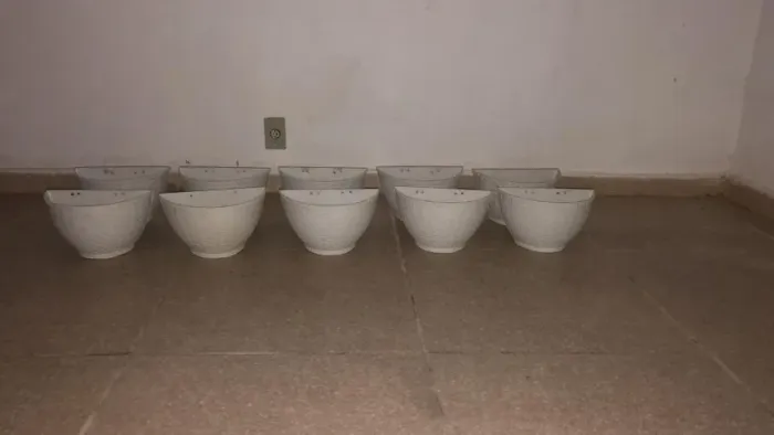 Kit com 10 vasos meia-lua para parede - 30 cm - em ótimo estado