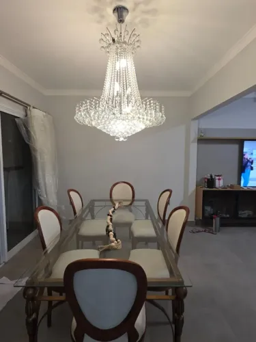 Lustre de Cristal 80cm de circunferencia e altura 80cm em até 10 vezes com juros cartão