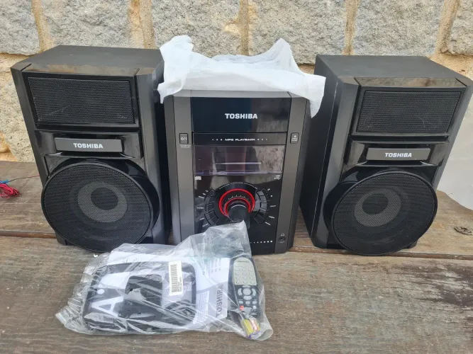 Aparelho de som Mini system Toshiba allogic. Nunca usado