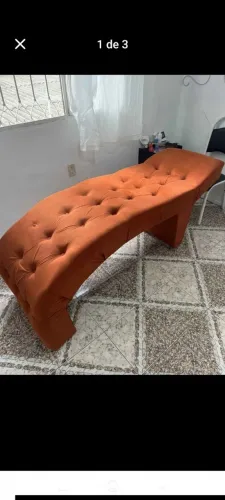 Maca Estética Estofada Reclinável Ergonômica Spa Veludo Yara Terracota