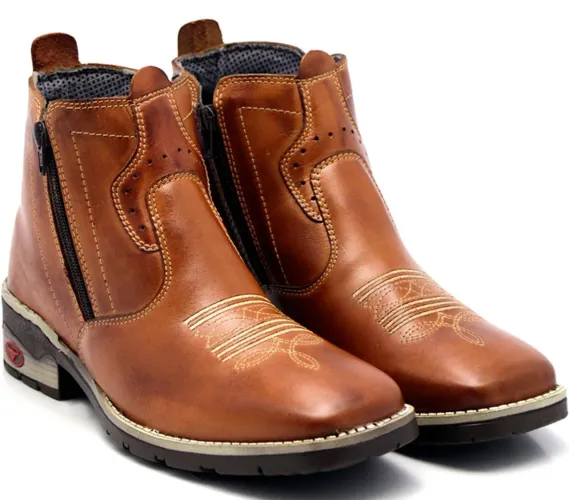 Bota de couro legítimo