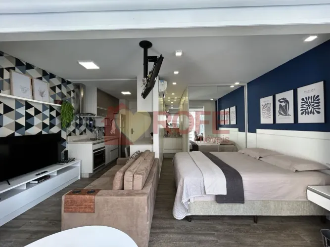 Venda Studio para moradia ou investimento, no Brooklin, reformado, decorado e equipado