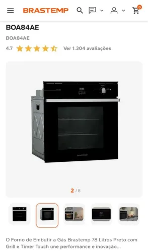 FORNO DE EMBUTIR BRASTEMP NOVO 