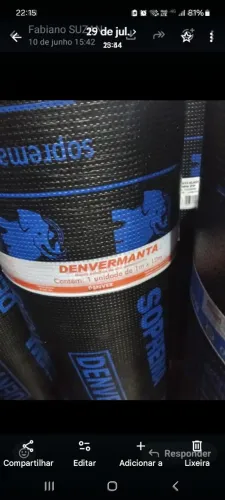 Manta Asfáltica Poliéster Denver nova 3 e 4 milimetros super Oferta
