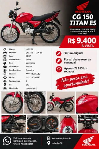 VENDE-SE HONDA CG 150 TITAN ES