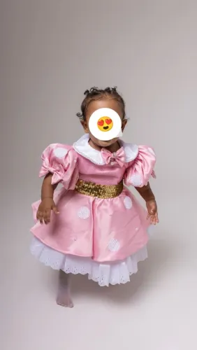 Vestido Minnie Rosa Luxo