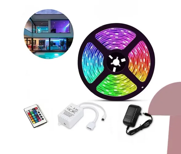 Fita Led 5M com controle e Fonte 12v