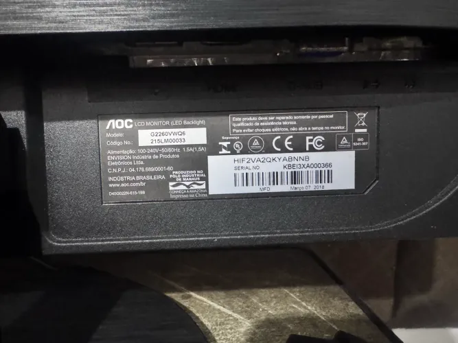Monitor Gamer AOC 21,5? LED Full HD - G2260VWQ6