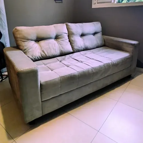 Sofá 2 Lugares Confortável | Suede | Ótimo Estado