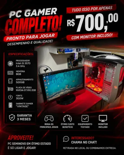 COMPUTADOR GAMER + MONITOR