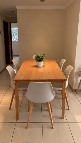 Mesa de jantar madeira maciça 160x90cm - com ou sem 6 cadeiras