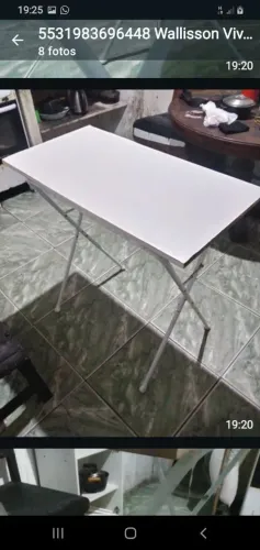 ARMAÇÃO DE MESA CHAPA ACRILICO E TAMPO MESA MDF