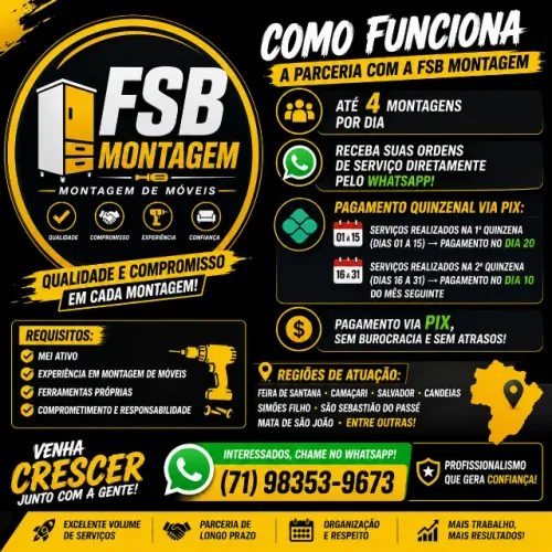 vaga para montador de móveis