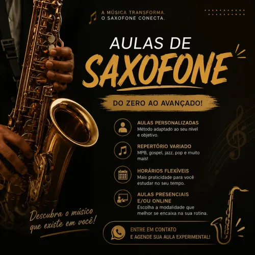Aulas de saxofone e flauta transversal 