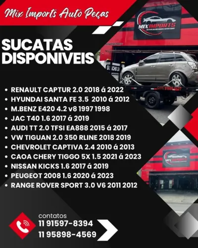 SUCATAS DISPONIVEIS | MOTORES DISPONIVEIS | CAMBIOS DISPONIVEIS