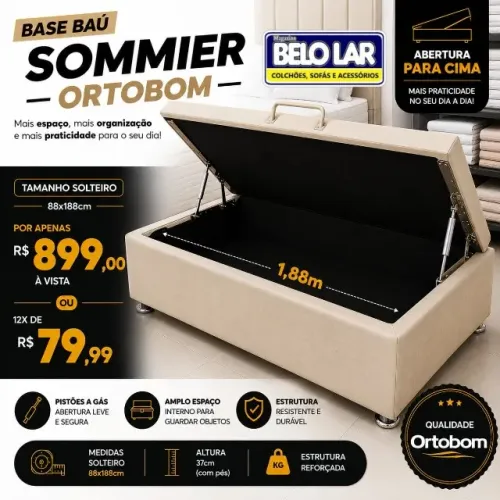 Base Baú Sommier Ortobom - Bege