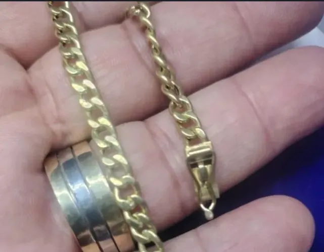 Pulseira Ouro 18 k Peso 6.80 gramas 4,1 mm Oco Mosquetão