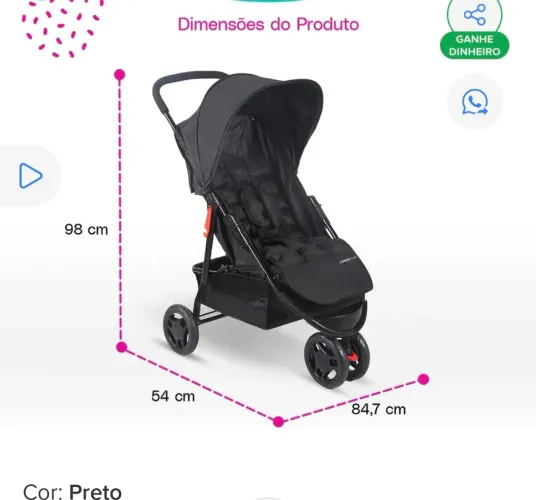 VENDO CARRINHO DE BEBÊ SEMI NOVO