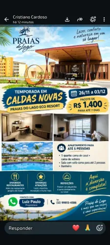 Resort praias do Lago Caldas Novas GO