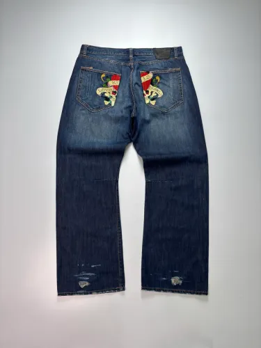 VINTAGE ED HARDY BAGGY JEANS - LOVE KILLS