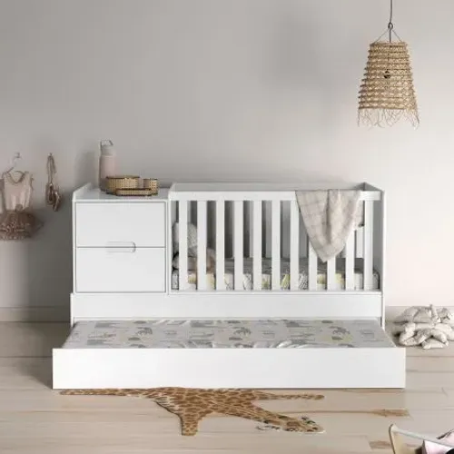 Berço Laqueado C/ Gavetas e Nicho Matic Moveis BRANCO