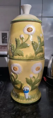 Filtro de Água Antigo de Porcelana Pintado à Mão