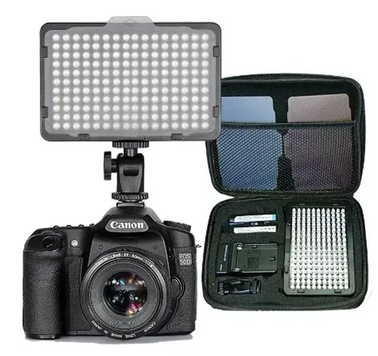 Led para câmera fotográfica e filmadora com bateria (novo)