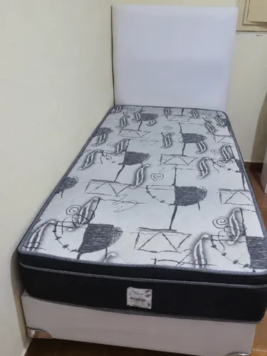 Cama Box Solteiro Ortobom Completa com Colchão e Cabeceira