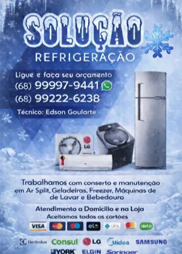 Trabalhamos com conserto de geladeiras freezers bebedouros máquina de lavar e ar ..