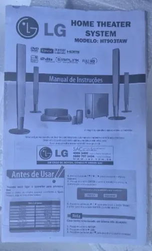 Home Theater System LG, modelo HT903TAW relíquia zerado sem uso