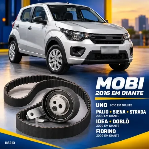 Kit Correia Dentada e Tensor Mobi Uno Evo Palio Strada Fire 8V KS210 - Novo
